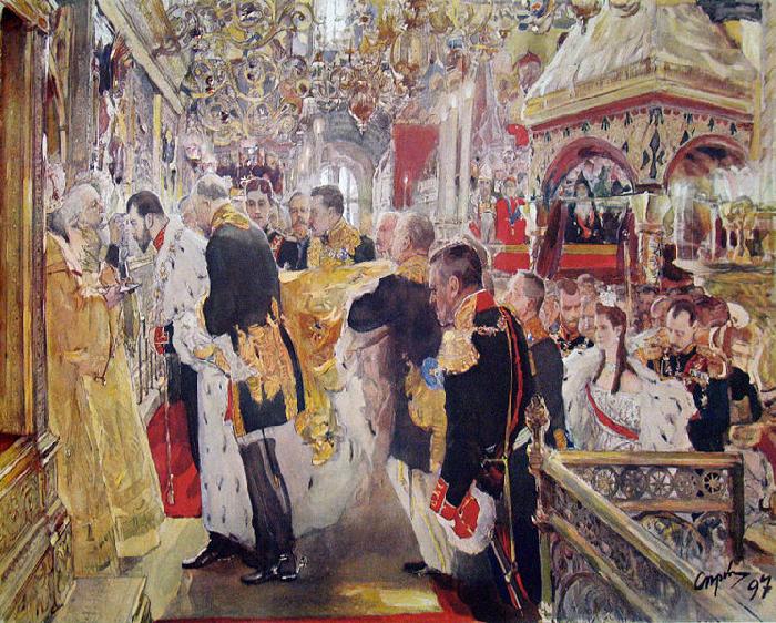 Valentin Serov Coronation of Tsar Nicholas II of Russia oil painting picture